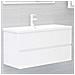 Mobile Lavabo Bianco Lucido 90x38,5x45 cm in Legno Multistrato - Foto miniatura 1