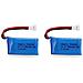 2 Pezzi Batterie Lipo Ricaricabili 3.7v, 380mah Per Rc Droni Quadricotteri Hubsan X4 H107l H107c H107d H107 V252 Jxd 385 - Foto miniatura 1