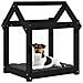 Cuccia per Cani Nera 61x50x70 cm in Legno Massello di Pino - Foto miniatura 4