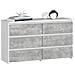 Cassettiera CL100, 6 cassetti, 100x35x57 cm, Colore Bianco e Grigio Cemento - Foto miniatura 1