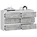 Cassettiera CL100, 6 cassetti, 100x35x57 cm, Colore Bianco e Grigio Cemento - Foto miniatura 2