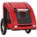 Rimorchio Da Bici Per Animali Rosso Oxford E Ferro - Foto miniatura 4