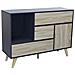 Mobile Credenza Madia Moderna Da Interno Soggiorno In Legno Nobilitato Bilaminato Con 3 Cassetti Ed 1 Anta Linea Elegance - Black - Foto miniatura 1