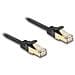 Cavo di rete piatto RJ45 con rivestimento intrecciato Cat. 6A U /FTP maschio-maschio 3 m nero - Foto miniatura 1