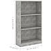 Lusso Casadino -  Libreria A 3 Ripiani Cemento 60x24x109 Cm In Legno Multistrato - Foto miniatura 5