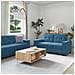 Set Divano 3 Pezzi con Cuscini Velluto Blu - Foto miniatura 2
