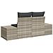 Divano da giardino a 2 posti di con spazio di archiviazione e cuscini grigio polyrattan - Foto miniatura 1