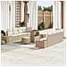 Set Divano da Giardino da 11 Pezzi con Cuscini Beige in Polyrattan Acacia,  Divano da Giardino a 2 Posti con Cuscini Beige in Polyrattan,  Set da Pranzo da Giardino da 3 Pezzi con Cuscini Beige in Polyrattan Acacia - Foto miniatura 2