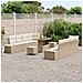 Set Divano da Giardino da 11 Pezzi con Cuscini Beige in Polyrattan Acacia,  Divano da Giardino a 2 Posti con Cuscini Beige in Polyrattan,  Set da Pranzo da Giardino da 3 Pezzi con Cuscini Beige in Polyrattan Acacia - Foto miniatura 3