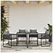 Sedi da Giardino con Cuscini 4 pcs Nero Rattan Polimerico - Foto miniatura 2