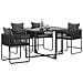 Sedi da Giardino con Cuscini 4 pcs Nero Rattan Polimerico - Foto miniatura 3