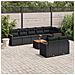 Set Divani da Giardino 9 pz con Cuscini Nero in Polyrattan - Foto miniatura 2