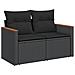 Set Divani da Giardino 9 pz con Cuscini Nero in Polyrattan - Foto miniatura 5