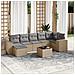 Set Divano da Giardino 8 pz con Cuscini Beige in Polyrattan - Foto miniatura 2