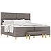 Letto con rete a doghe con materasso e panchina Tortora 200x200 cm Tessuto - Foto miniatura 1