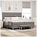 Letto con rete a doghe con materasso e panchina Tortora 200x200 cm Tessuto - Foto miniatura 2