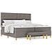 Letto con rete a doghe con materasso e panchina Tortora 200x200 cm Tessuto - Foto miniatura 4