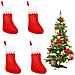 Set Di 4 Calze Natalizie Da Camino Per Regali Bianche E Rosse - Foto miniatura 1