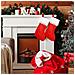 Set Di 4 Calze Natalizie Da Camino Per Regali Bianche E Rosse - Foto miniatura 3