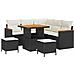 Set Divano da Giardino con cuscino 8 pcs Nero Poly Rattan - Foto miniatura 1