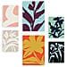 Set Di 6 Stampe Foglie A Strisce In Fiori, Dipinti Decorativi Estetici Astratti Per Il Tuo Soggiorno, Camera Da Letto, Casa A3 & A4 Senza Cornice - Foto miniatura 1