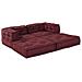 Divano modulare 2 pcs Bordeaux 140 x 70 x 56 cm Tessuto - Foto miniatura 1