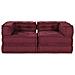 Divano modulare 2 pcs Bordeaux 140 x 70 x 56 cm Tessuto - Foto miniatura 6