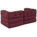 Divano modulare 2 pcs Bordeaux 140 x 70 x 56 cm Tessuto - Foto miniatura 7