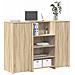Banco Reception Rovere Sonoma 135x50x103,5 cm Legno Multistrato - Foto miniatura 2