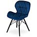 Sedia in velluto WAKO - Design moderno, blu navy, gambe nere x 2 - Foto miniatura 7