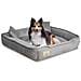 Cuccia per cani 100x75 cm in velluto grigio con cuscino impermeabile - Foto miniatura 4