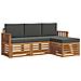 Set divani 4 pcs Naturale e Antracite Legno di Acacia Massello - Foto miniatura 1