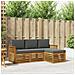 Set divani 4 pcs Naturale e Antracite Legno di Acacia Massello - Foto miniatura 2