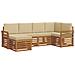 Set divani 6 pcs Naturale e Beige Legno di Acacia Massello - Foto miniatura 1