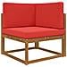 Cuscino per divano da esterno 3 pcs Rosso Poliestere - Foto miniatura 3