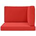 Cuscino per divano da esterno 3 pcs Rosso Poliestere - Foto miniatura 6