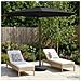 Parasol da Giardino con Luci LED 270 x 270 cm Poliestere Nero - Foto miniatura 7
