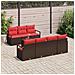 Set di divani con cuscino 8 pcs Marrone e Rosso polyrattan - Foto miniatura 3