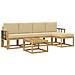 Set di divani da esterno con cuscino 6 pcs Bianco e Beige - Foto miniatura 1