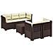 Divano da Giardino 5 Posti con Cuscini Stile Rattan PP Marrone - Foto miniatura 1