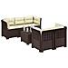 Divano da Giardino 5 Posti con Cuscini Stile Rattan PP Marrone - Foto miniatura 2