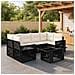 Set Divano da Giardino 7 pz Nero e Bianco Crema polyrattan - Foto miniatura 7