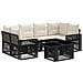 Set Divano da Giardino 7 pz Nero e Bianco Crema polyrattan - Foto miniatura 1