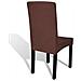 Set 6 Pz Fodera Elastica Per Sedie Marrone - Foto miniatura 5