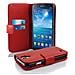 Custodia Compatibile Con Samsung Galaxy Mega 6.3 In Rosso Cremisi - Coperchio Protettivo In Ecopelle Testurizzata E Tasca Per Carte Di Credito - Foto miniatura 2