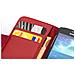 Custodia Compatibile Con Samsung Galaxy Mega 6.3 In Rosso Cremisi - Coperchio Protettivo In Ecopelle Testurizzata E Tasca Per Carte Di Credito - Foto miniatura 4