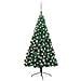 Set Albero Natale Artificiale a Metà LED e Palline Verde 180 cm - Foto miniatura 1