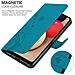 Cadorabo Custodia Compatibile Con Samsung Galaxy A02s In Blu Fiore - Coperchio Protettivo In Design Floreale Con Chiusura Magnetica, Funzione Stand E Slot Per Carte - Foto miniatura 5