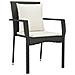 Set Da Pranzo Da Giardino 3 Pz Con Cuscini Nero In Polyrattan - Foto miniatura 2