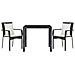 Set Da Pranzo Da Giardino 3 Pz Con Cuscini Nero In Polyrattan - Foto miniatura 3